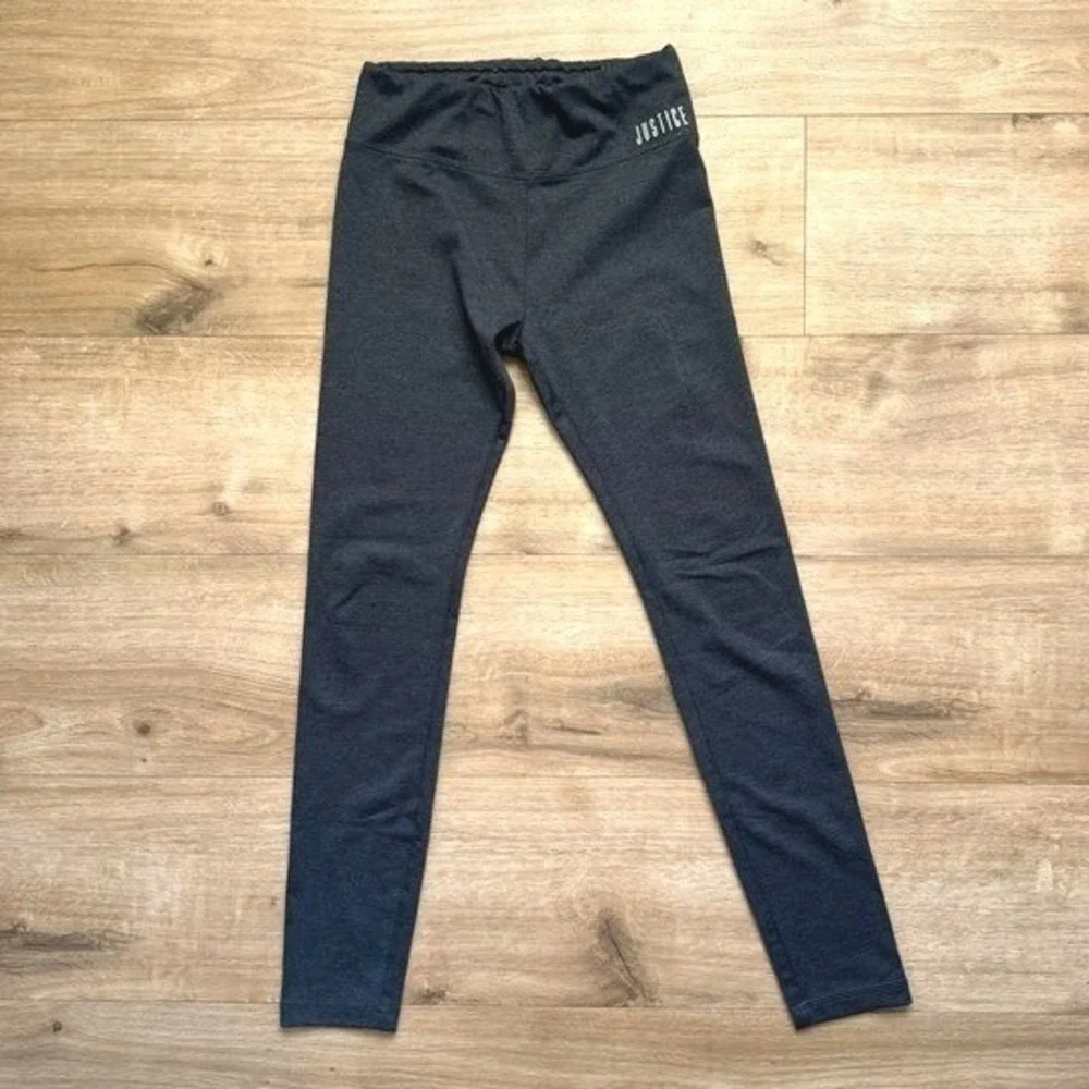 Justice‎ Active Leggings Girls Size 12 Charcoal Gray Athletic Sporty Tween Pants